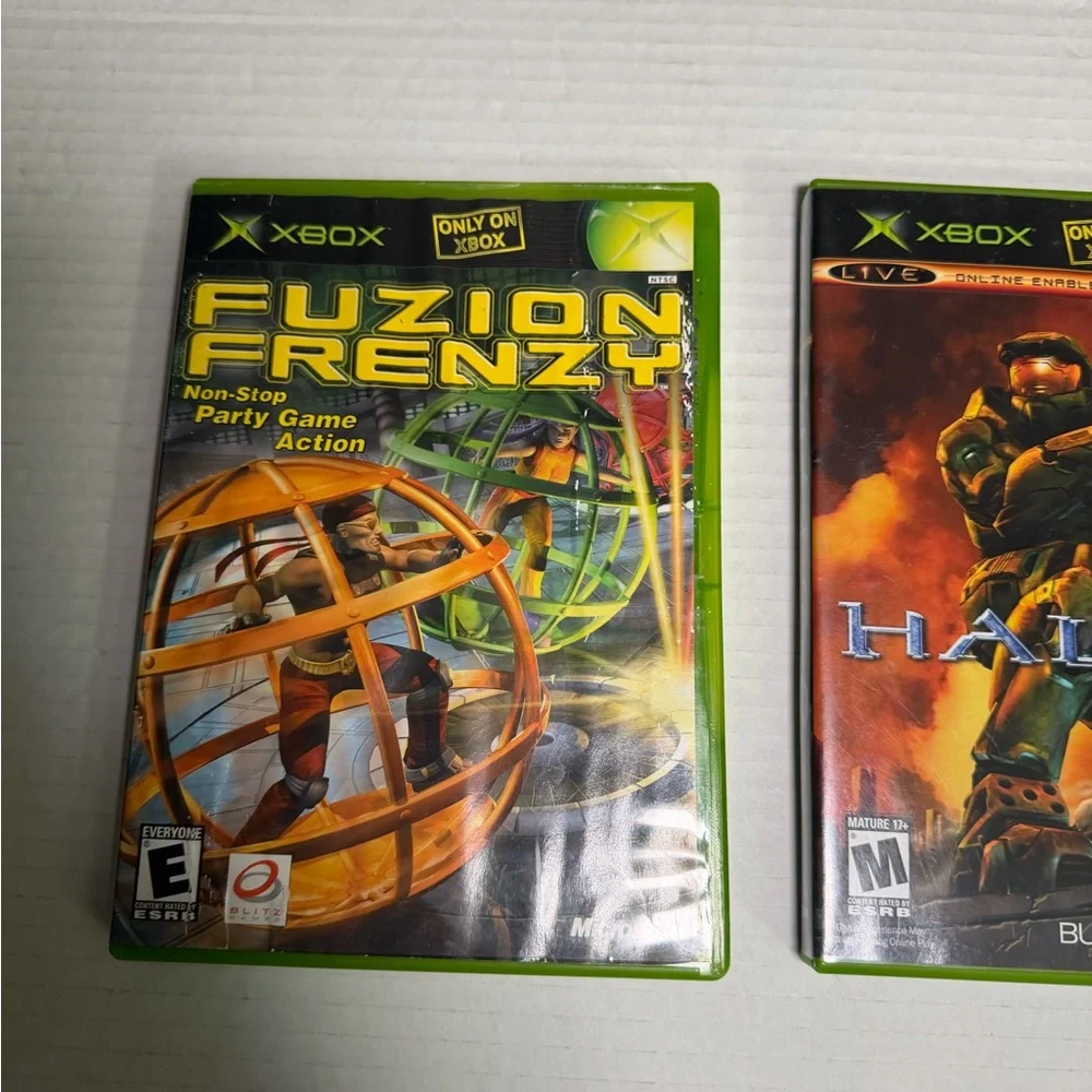 Xbox Classic Lot Of 2 Games Fuzion Frenzy and Halo 2 Tested